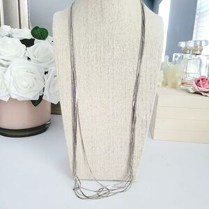 VINTAGE Trifari multi chain silver tone necklace